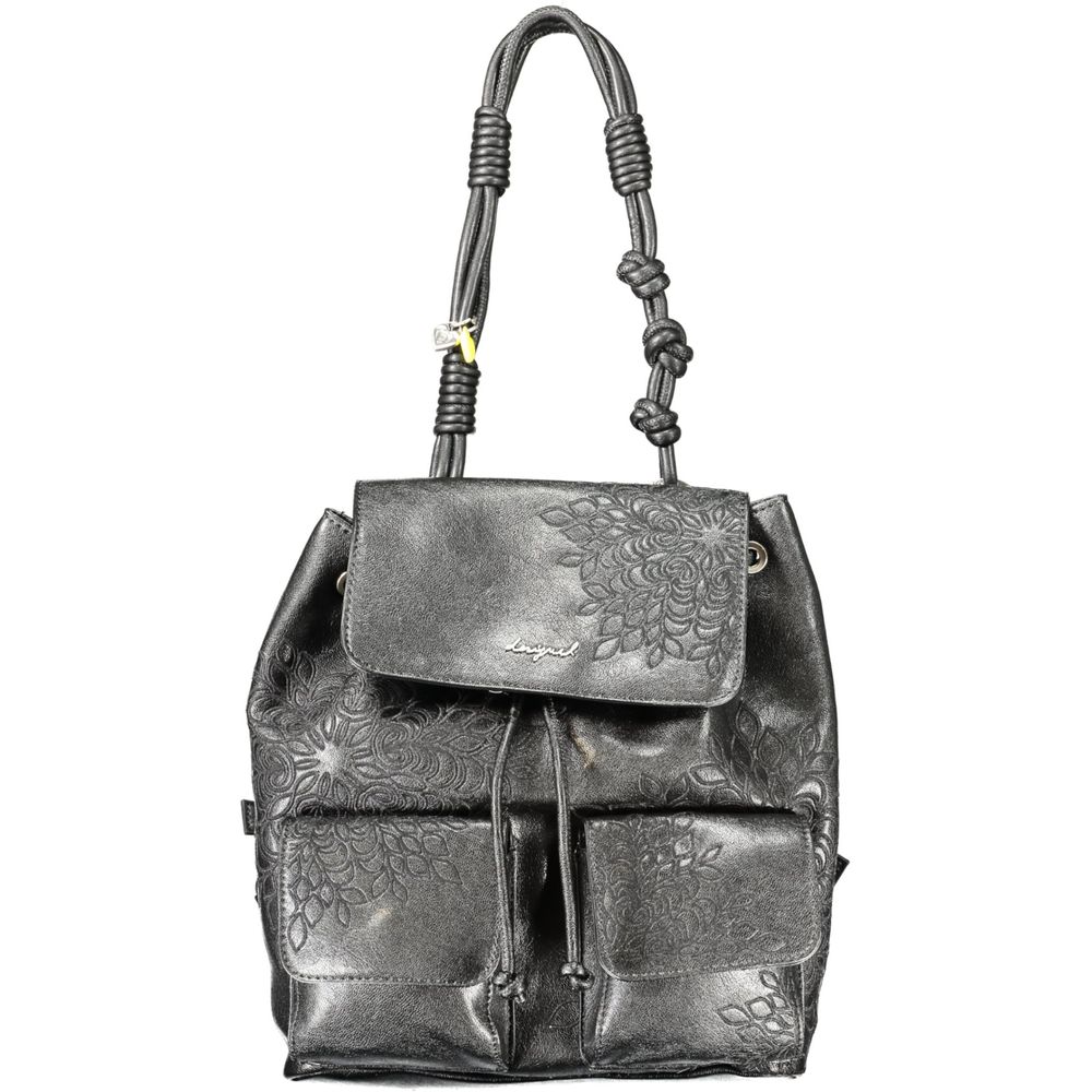 Desigual Black Polyurethane Women's Mini Backpack | Regal Royce