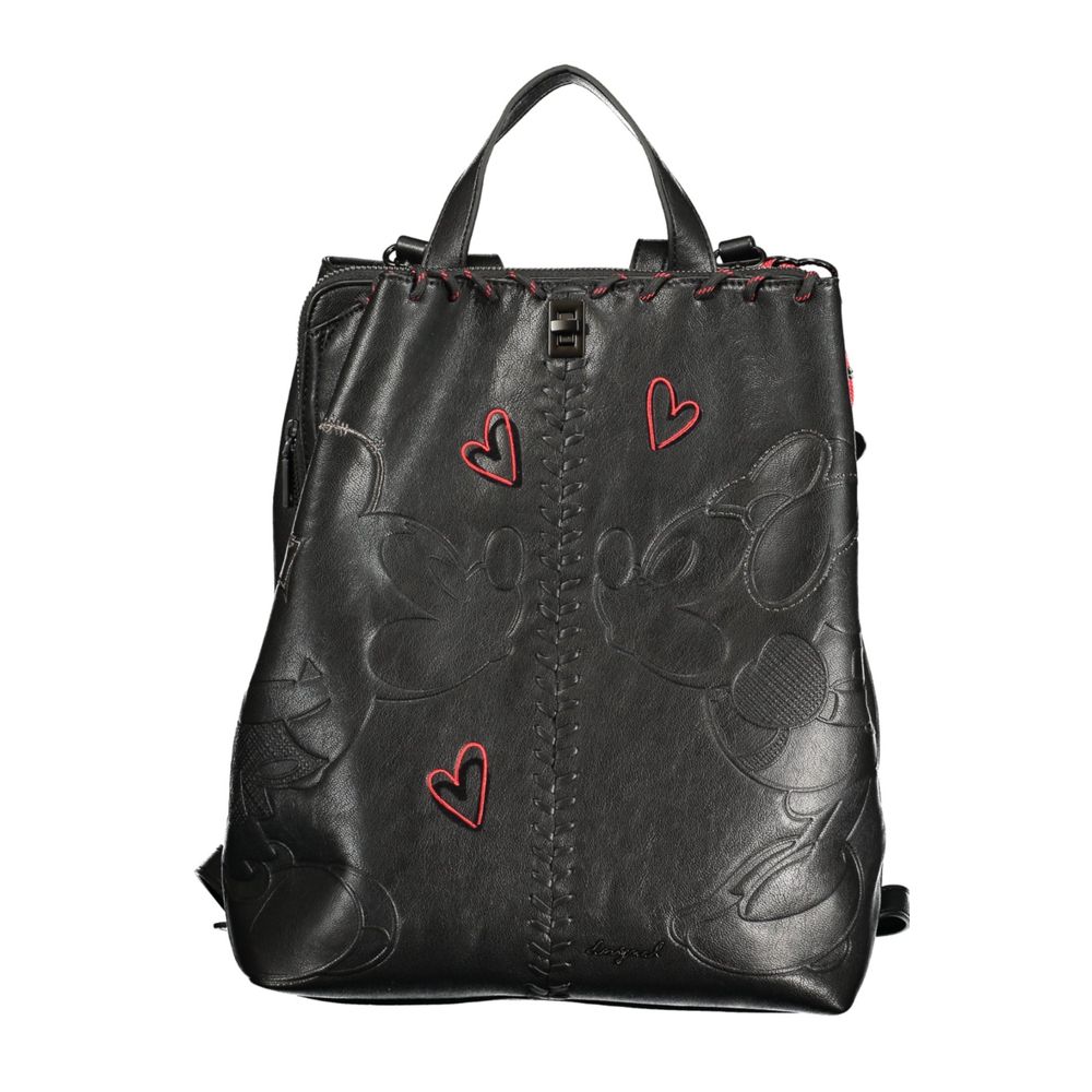 Desigual Black Polyurethane Women Backpack | Regal Royce