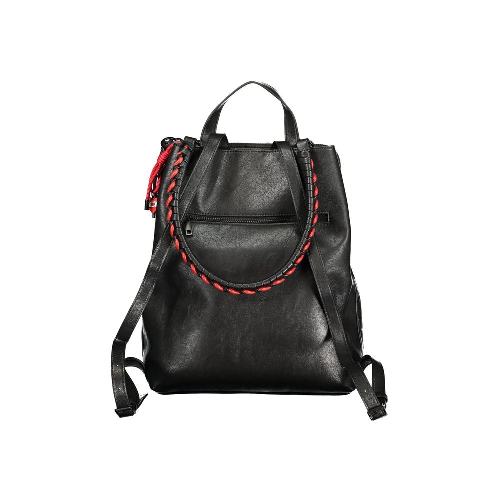 Desigual Black Polyurethane Women Backpack | Regal Royce