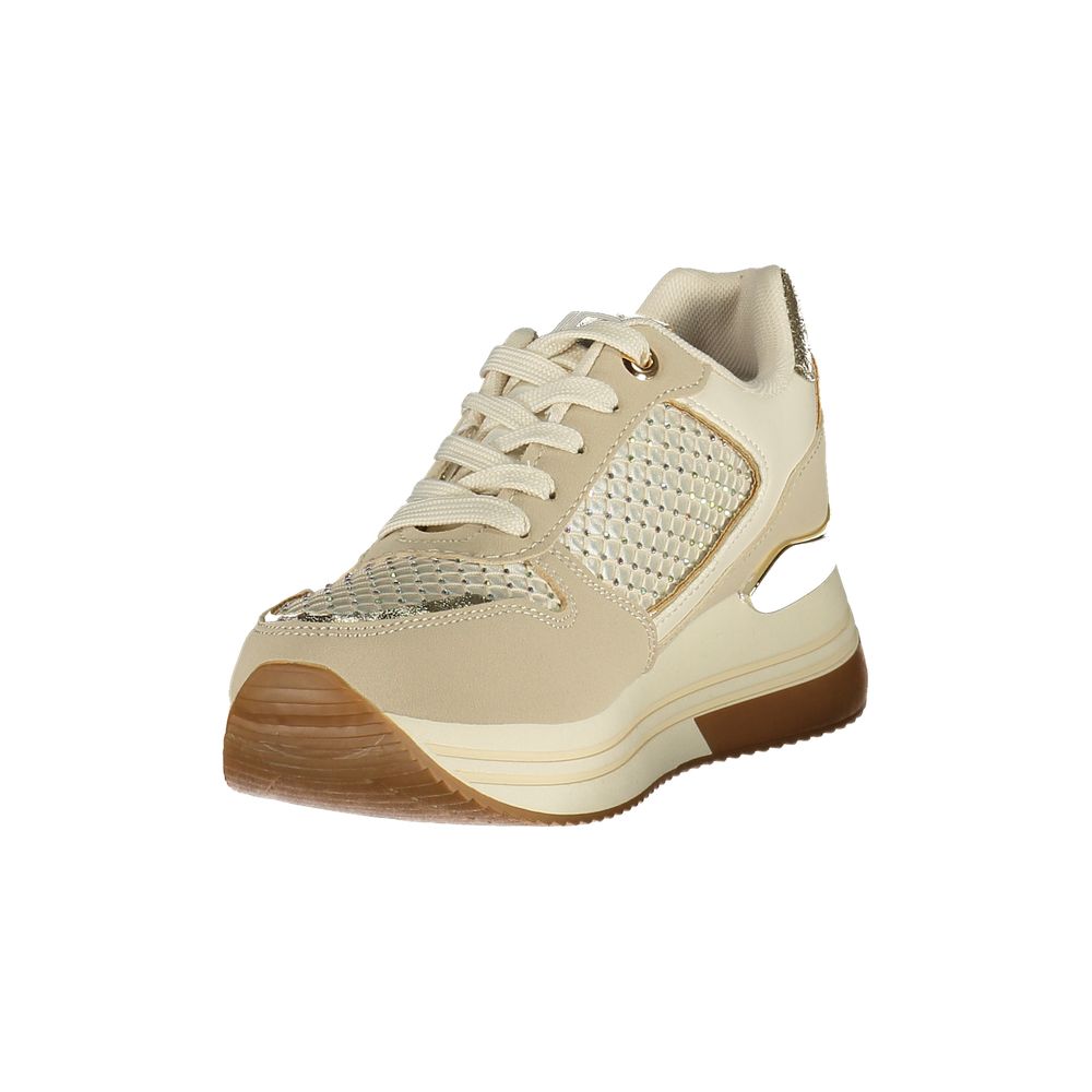 Laura Biagiotti Beige Polyester Athletic Sneakers | Regal Royce