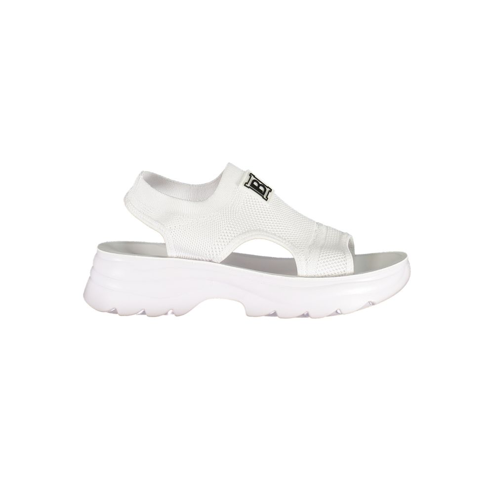 Laura Biagiotti White Polyester Platform Sandals | Regal Royce