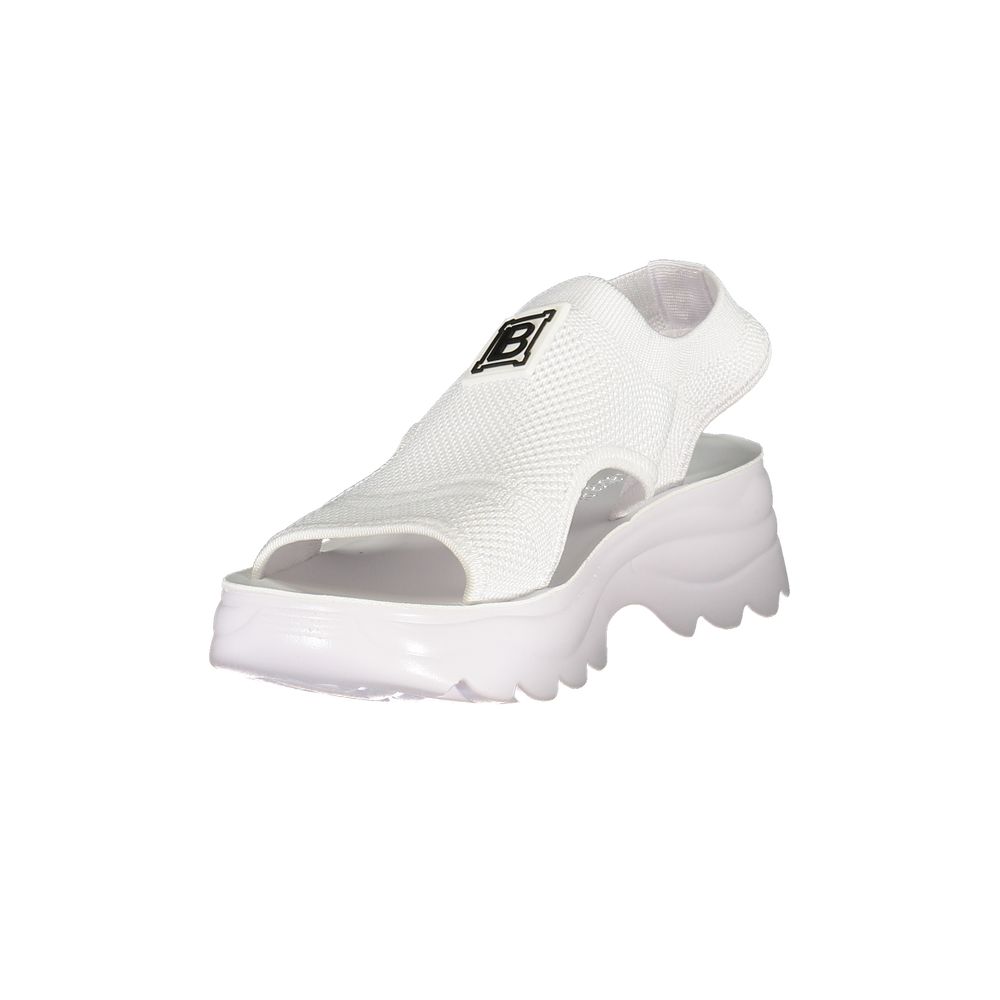 Laura Biagiotti White Polyester Platform Sandals | Regal Royce