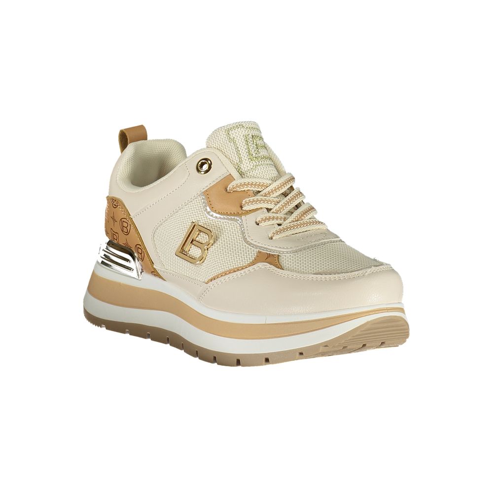Laura Biagiotti Beige Polyurethane Women Sneaker | Regal Royce