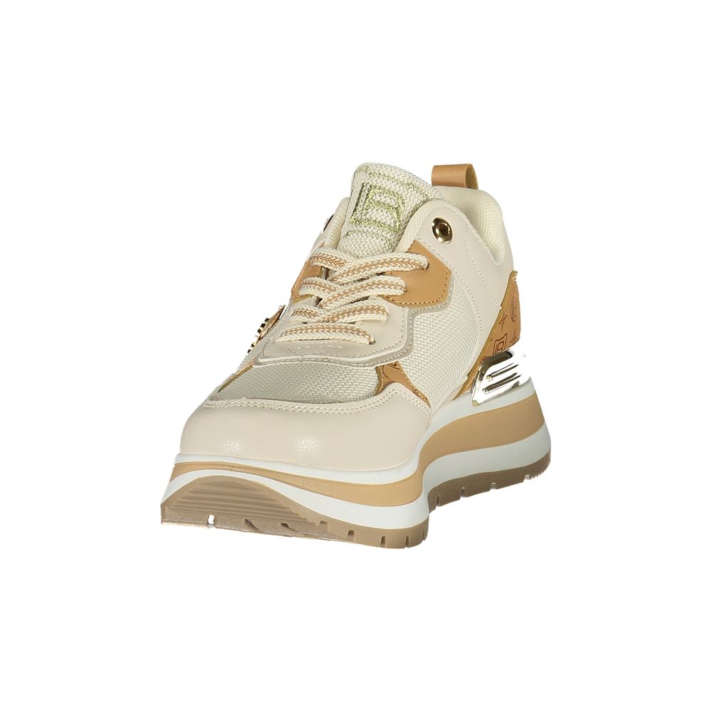Laura Biagiotti Beige Polyurethane Women Sneaker | Regal Royce