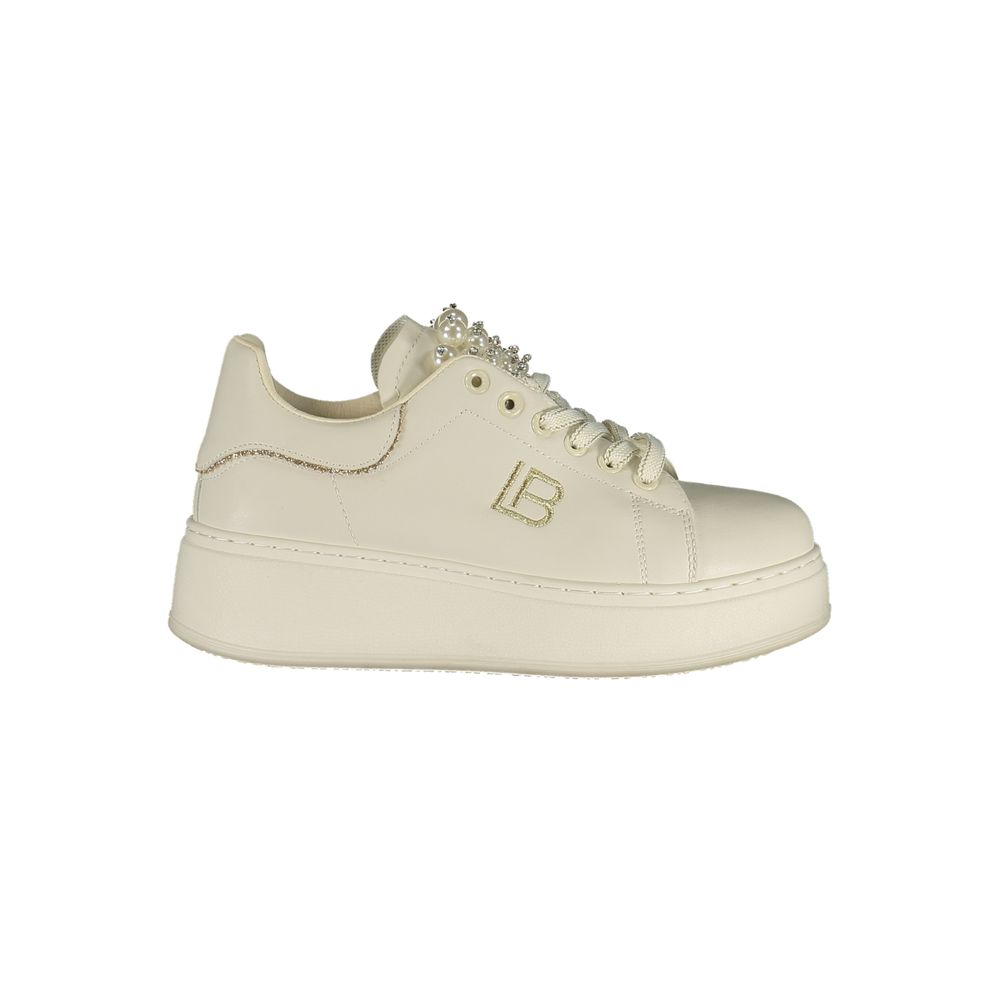 Laura Biagiotti White Polyester Athletic Sneakers | Regal Royce