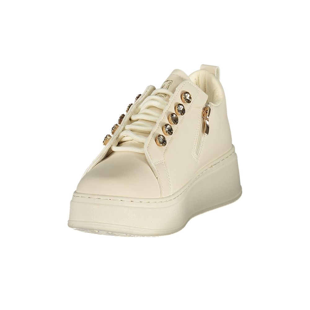 Laura Biagiotti Bianco Polyurethane Women Sneaker | Regal Royce