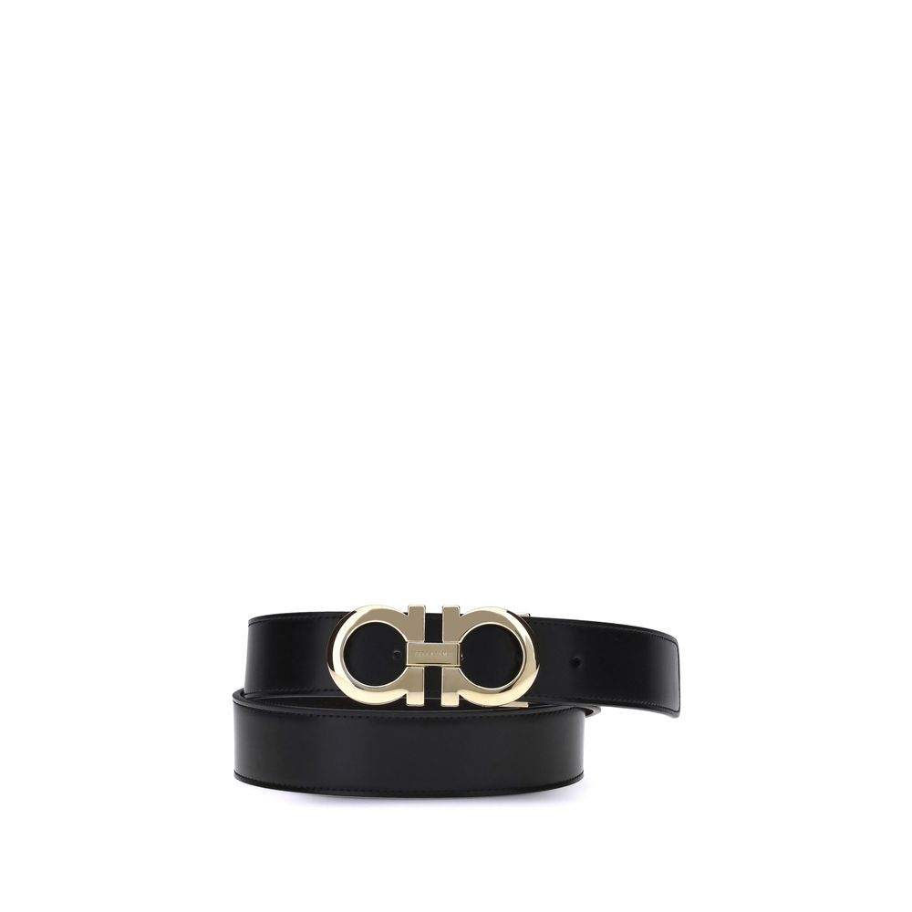 Ferragamo Black Calf Leather Bos Taurus Regular Belt | Regal Royce