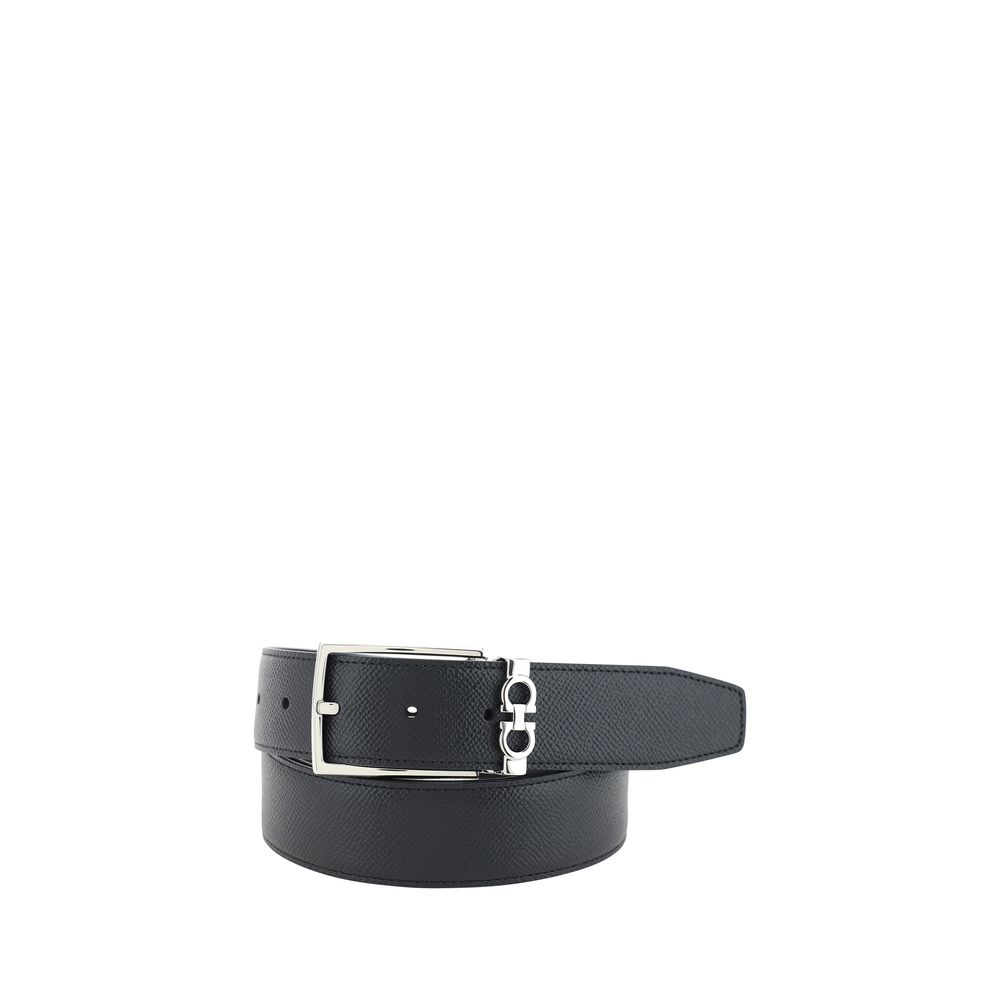 Ferragamo Black Calf Leather Bos Taurus Regular Belt | Regal Royce