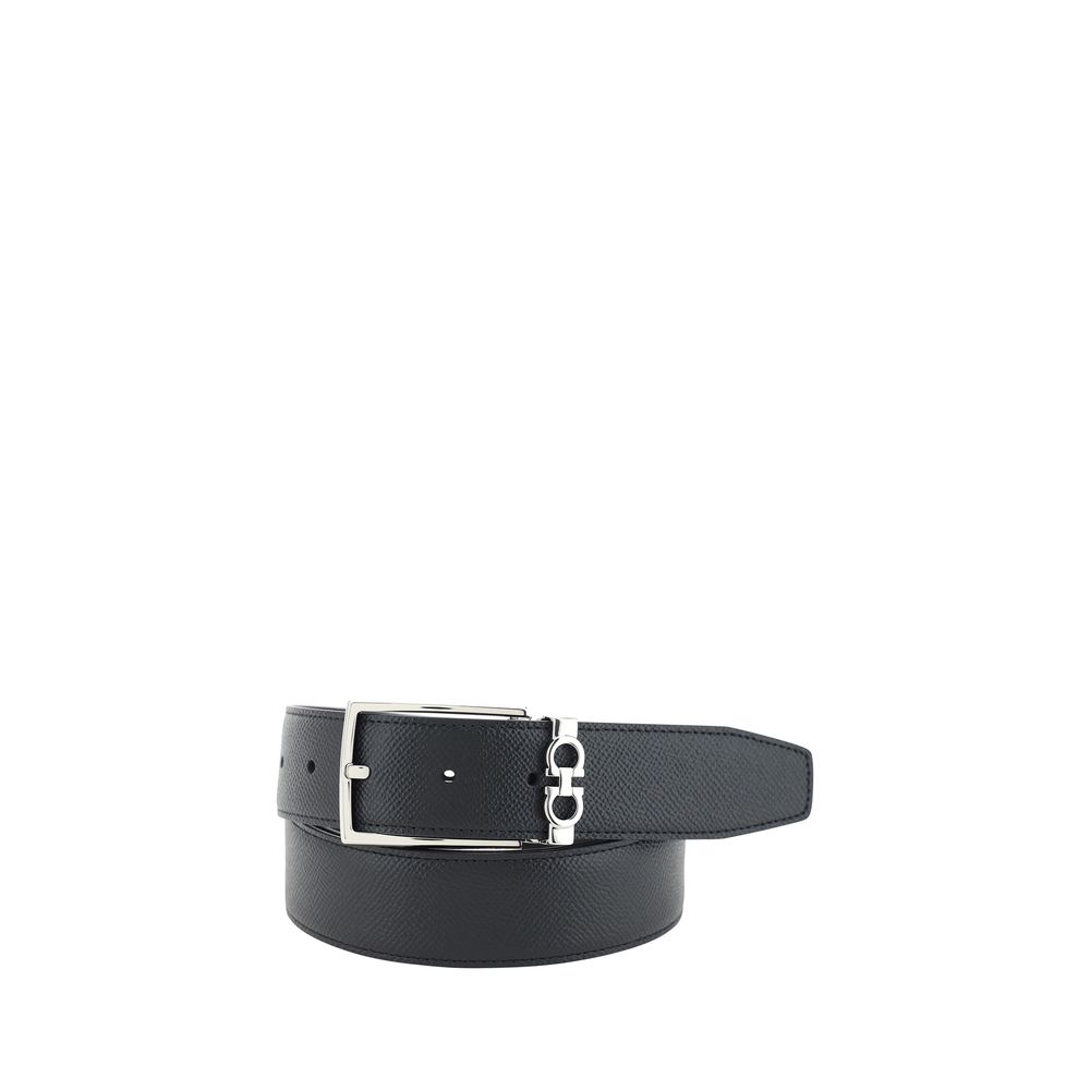 Ferragamo Black Calf Leather Bos Taurus Regular Belt | Regal Royce