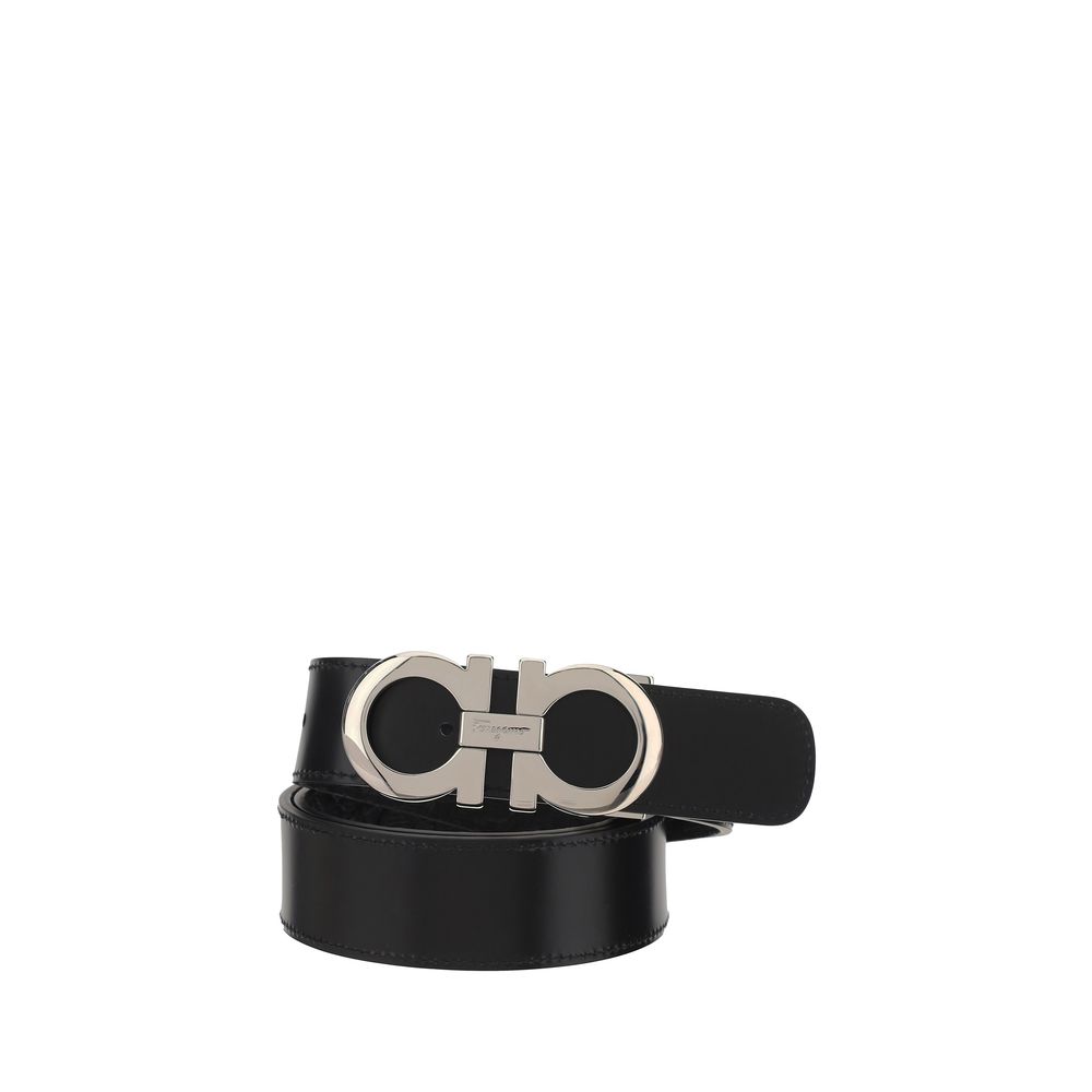 Ferragamo Black Calf Leather Bos Taurus Belt | Regal Royce