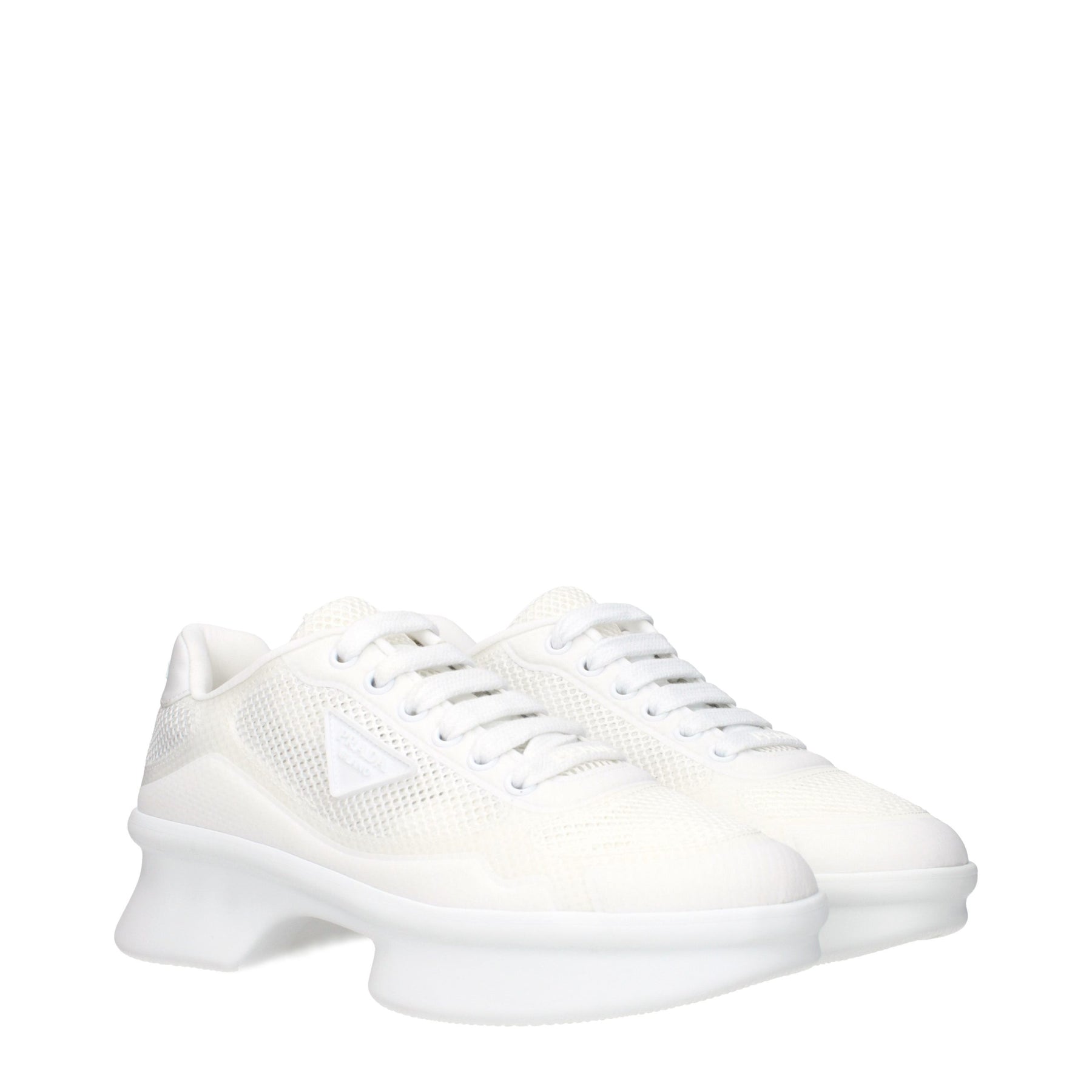 Prada White Fabric Low Top Sneakers | Regal Royce