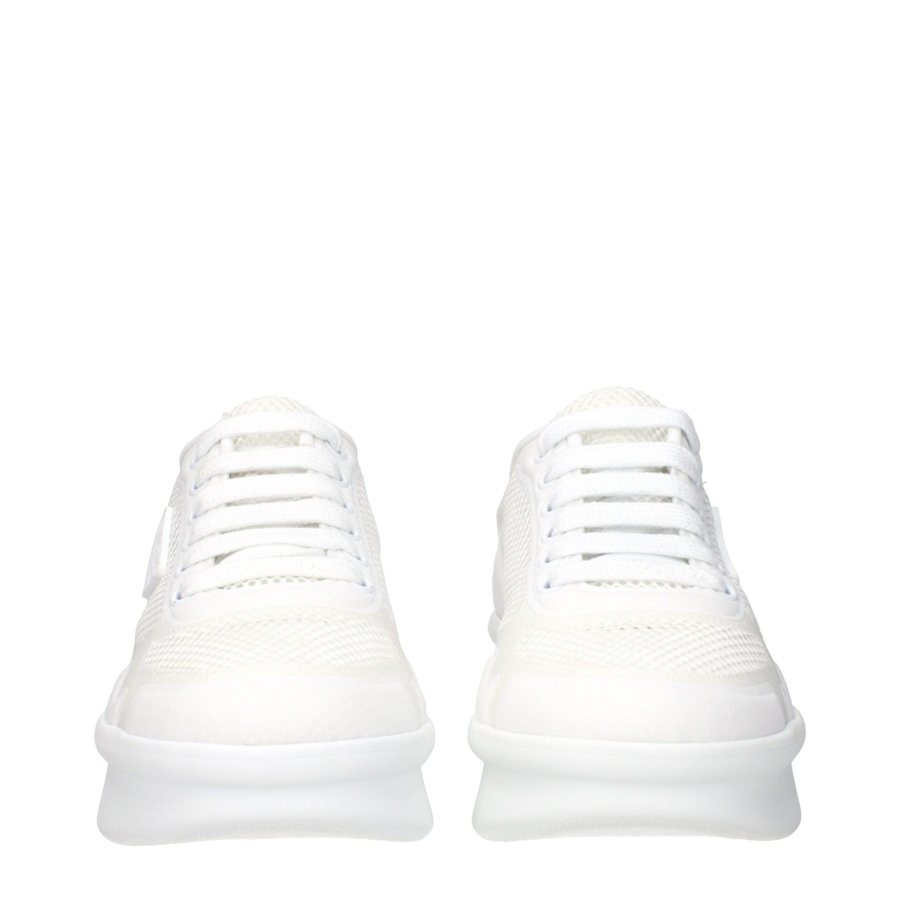Prada White Fabric Low Top Sneakers | Regal Royce