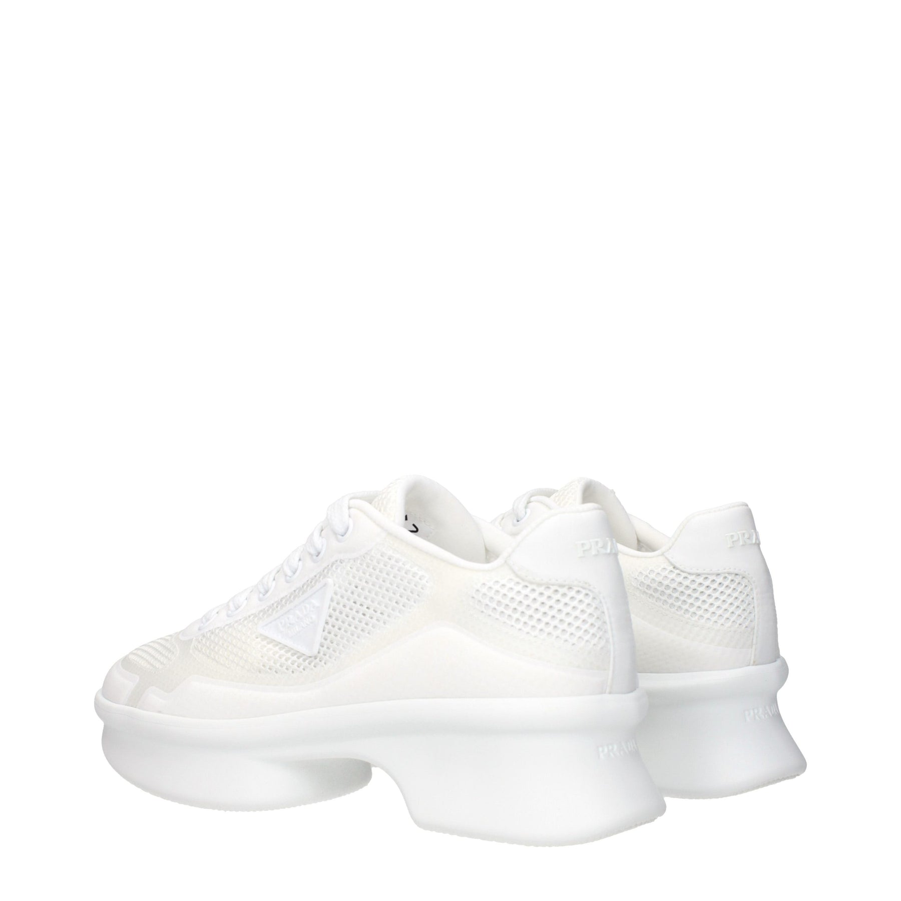 Prada White Fabric Low Top Sneakers | Regal Royce