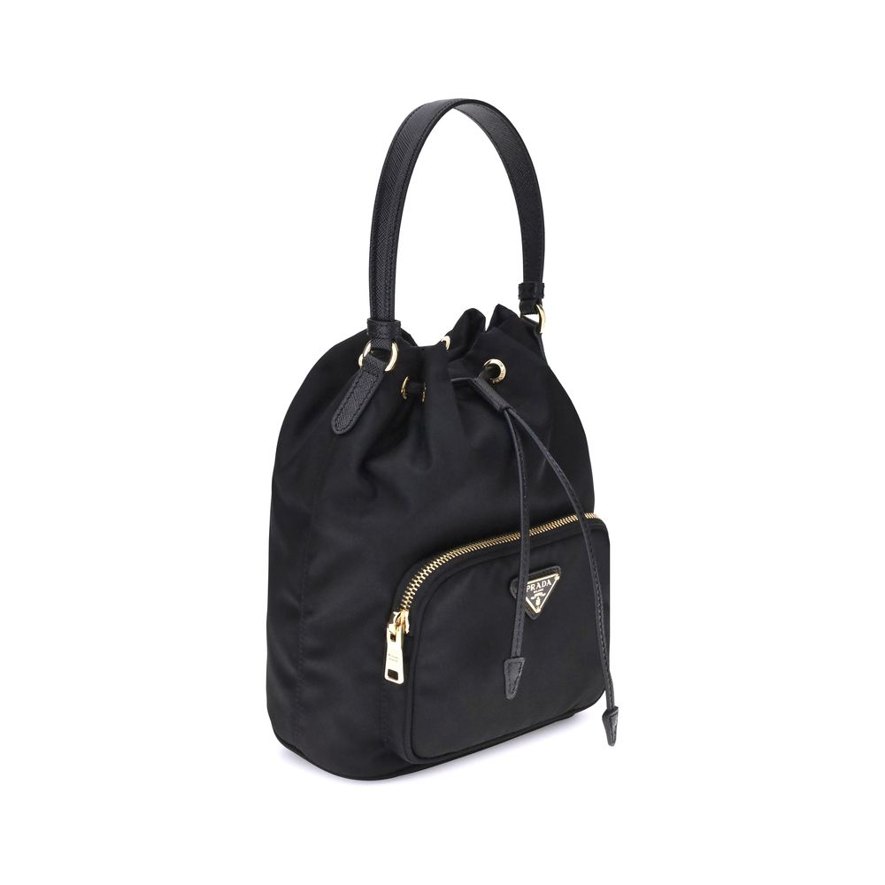 Prada Black Recycled Polyamide Backet Bag | Regal Royce
