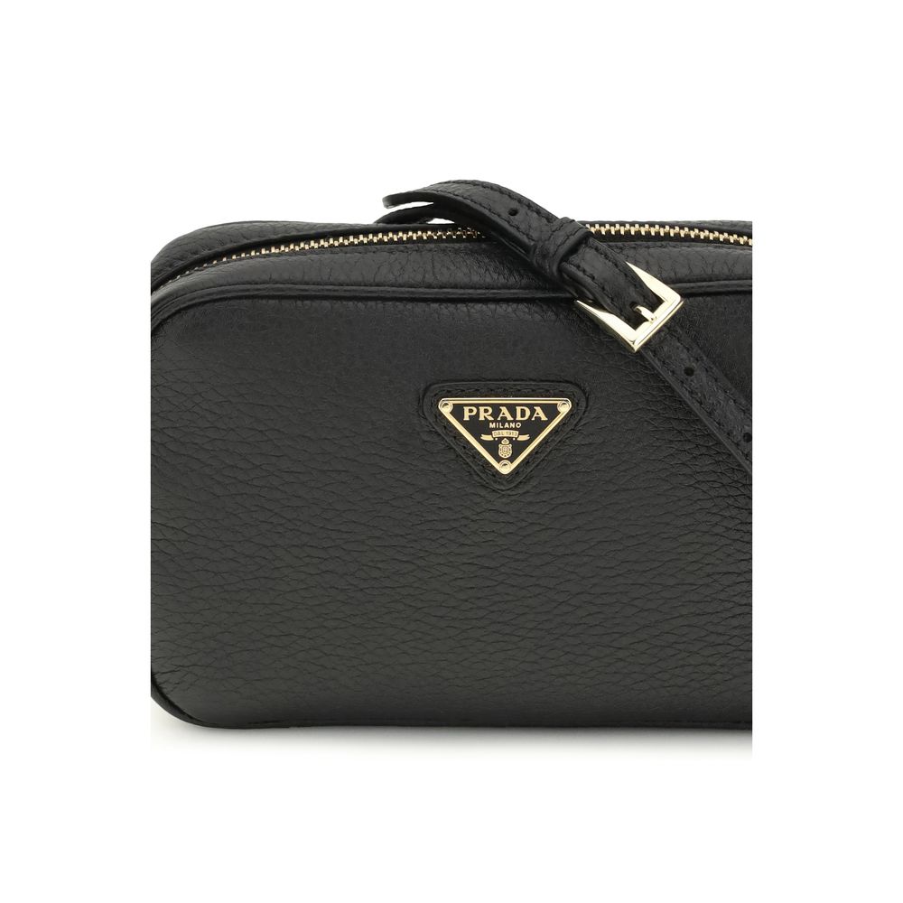 Prada Black Calf Leather Bos Taurus Shoulder Bag | Regal Royce