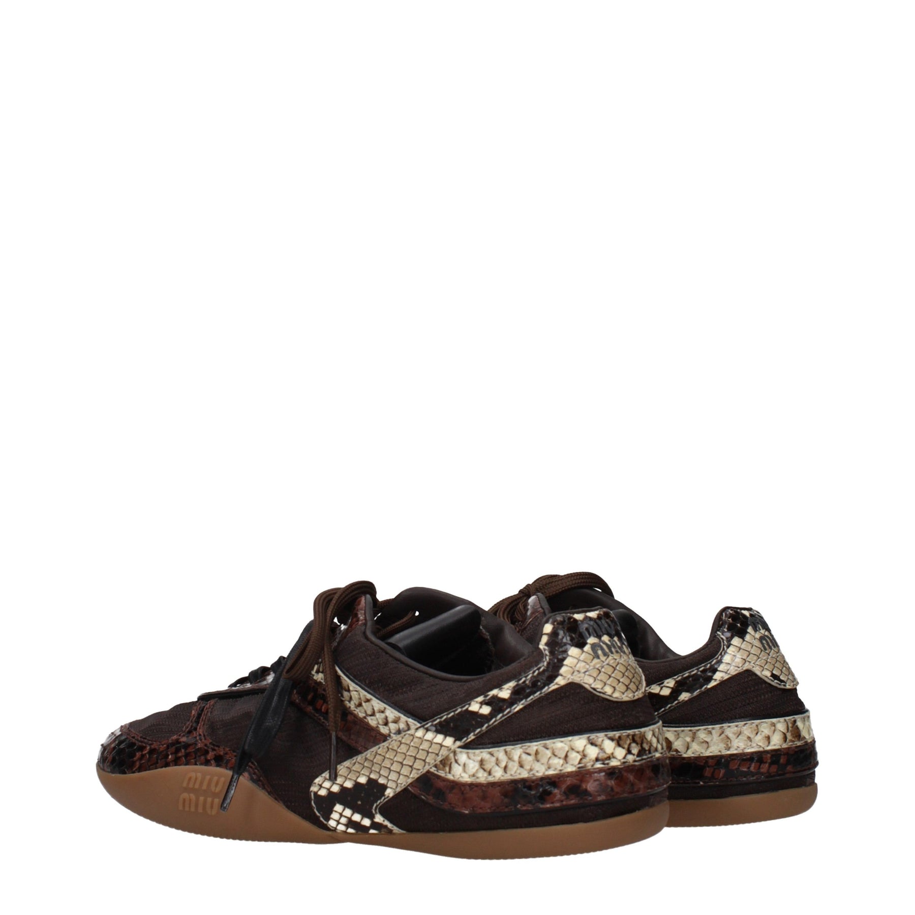 Miu Miu Brown Fabric Low Top Sneakers | Regal Royce