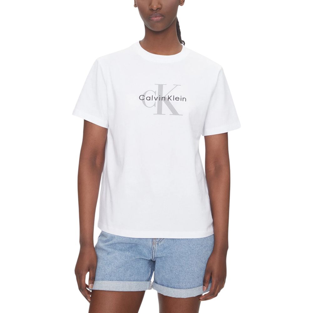 Calvin Klein Jeans White Cotton T-Shirt | Regal Royce