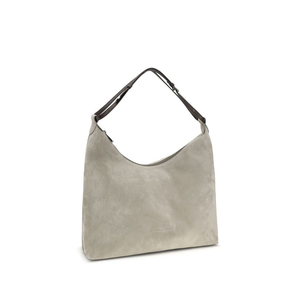 Brunello Cucinelli Gray Calf Leather Bos Taurus Handbag | Regal Royce