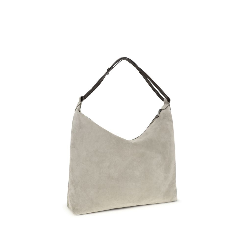 Brunello Cucinelli Gray Calf Leather Bos Taurus Handbag | Regal Royce