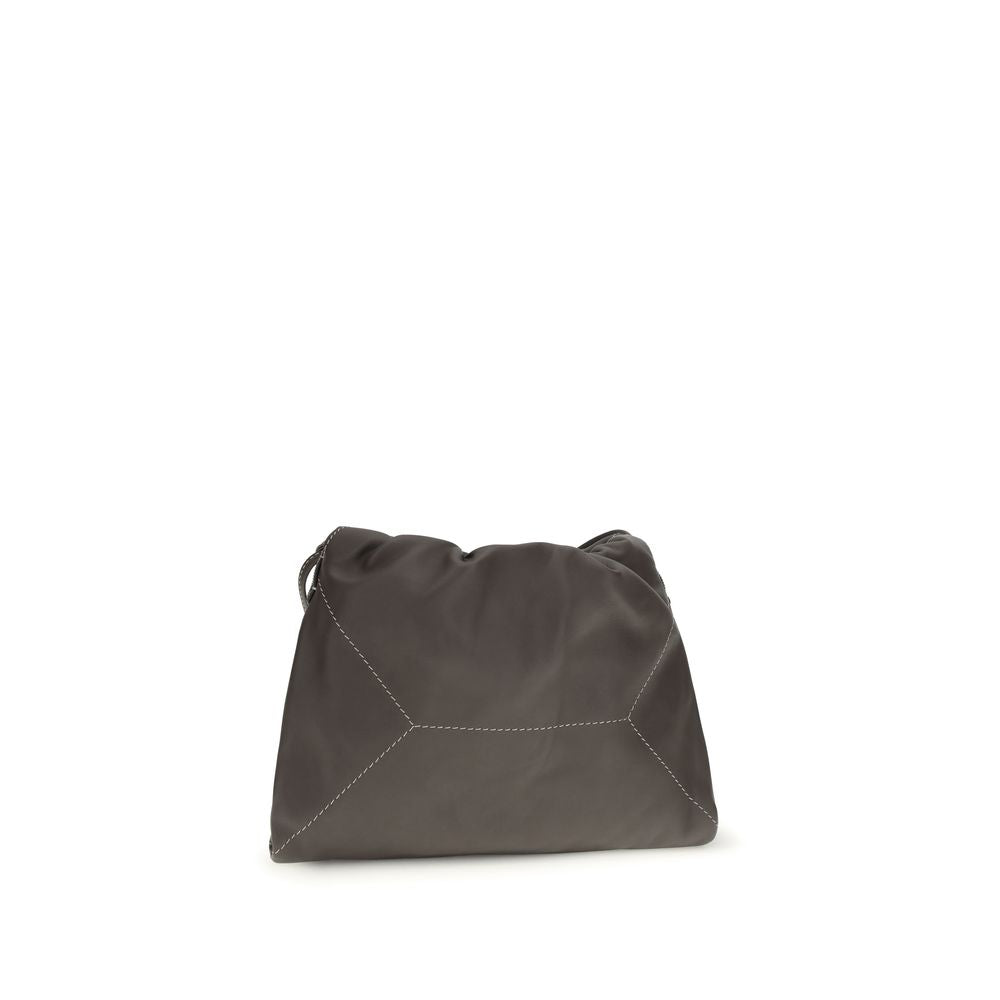 Brunello Cucinelli Brown Calf Leather Bos Taurus Shoulder Bag | Regal Royce