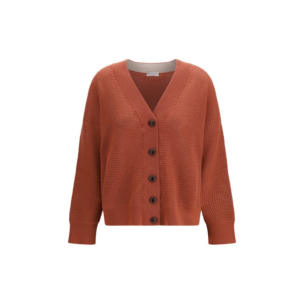 Brunello Cucinelli Orange Cashmere Cardigan | Regal Royce
