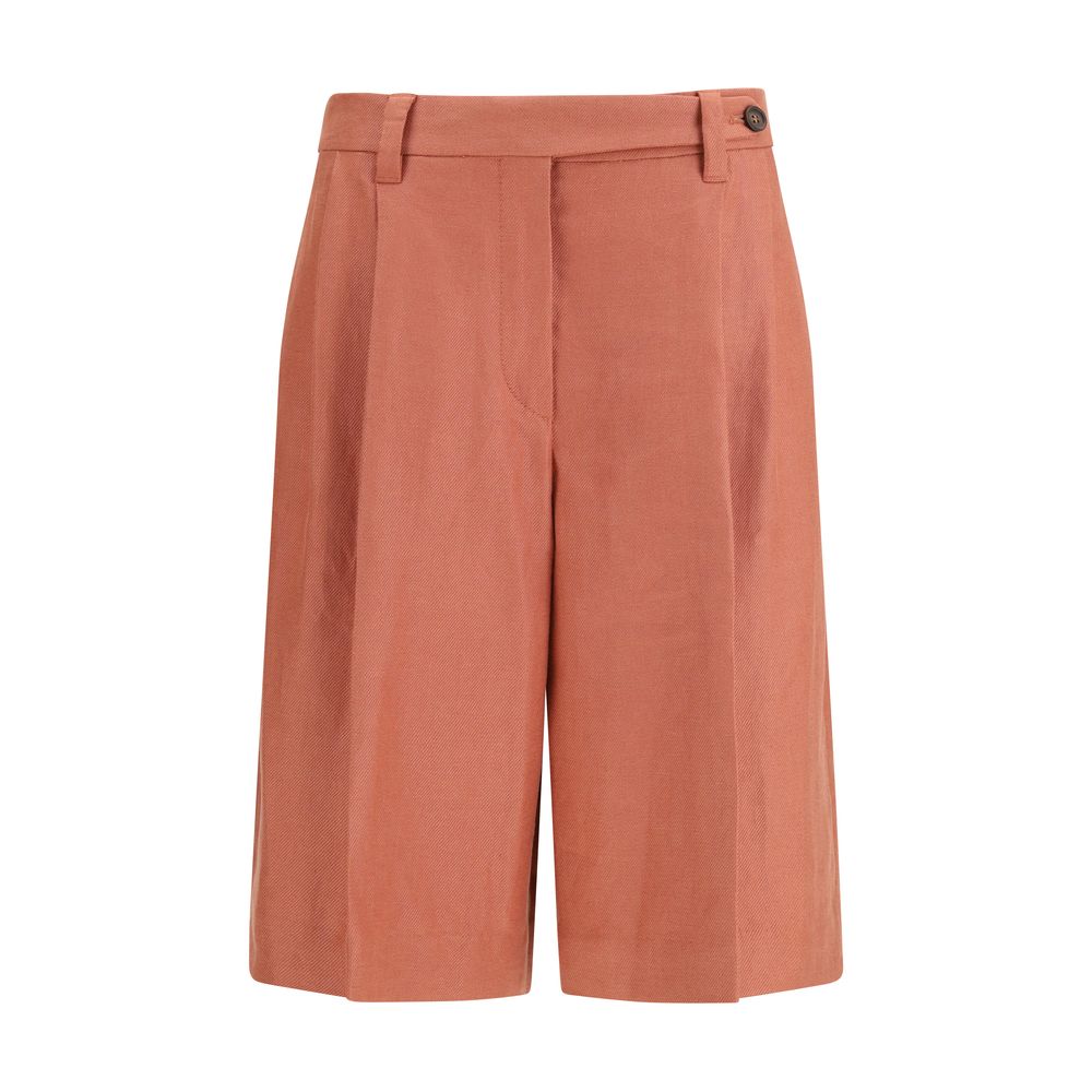 Brunello Cucinelli Orange Viscose Bermuda Shorts | Regal Royce