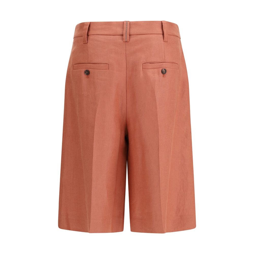 Brunello Cucinelli Orange Viscose Bermuda Shorts | Regal Royce