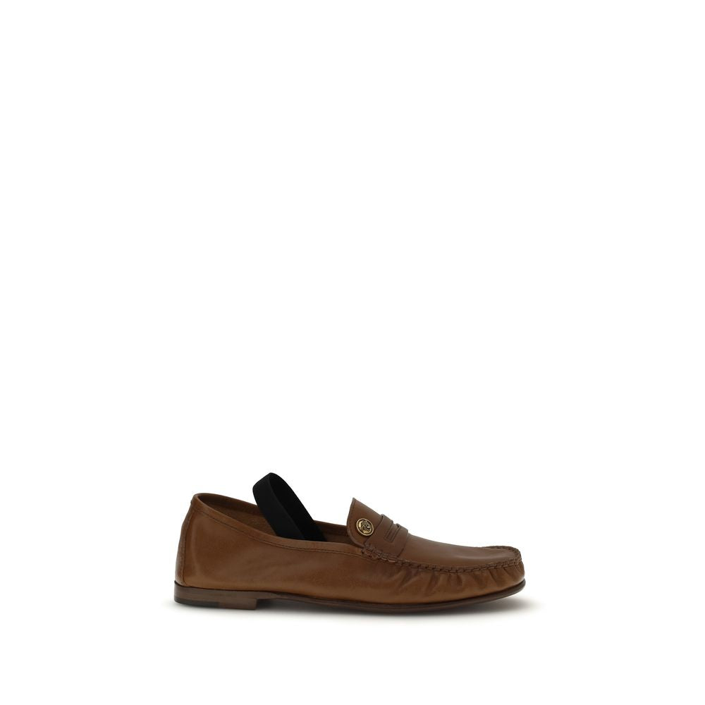 Versace Brown Lamb Ovis Aries Aries Slip-On Loafers | Regal Royce