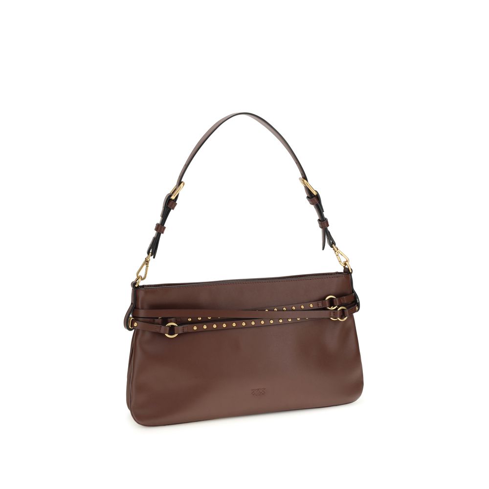 PINKO Brown Calf Leather Bos Taurus Shoulder Bag | Regal Royce