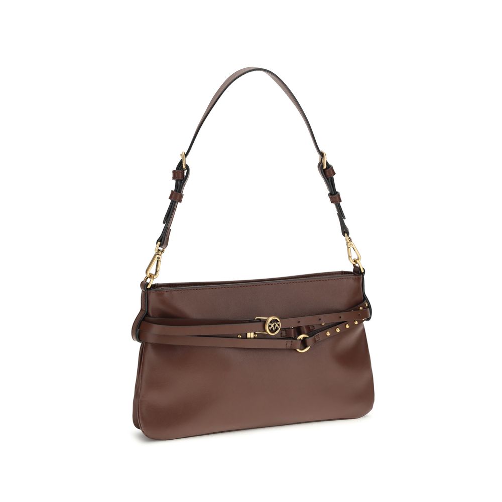 PINKO Brown Calf Leather Bos Taurus Shoulder Bag | Regal Royce