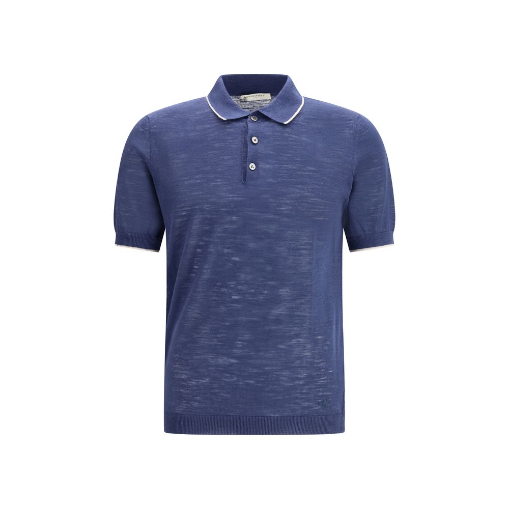 Brooksfield Blue Linen Polo Shirt | Regal Royce