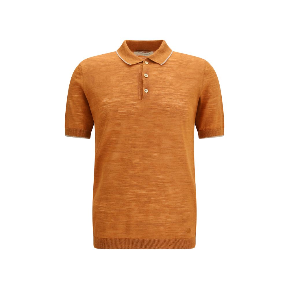 Brooksfield Orange Linen Polo Shirt | Regal Royce