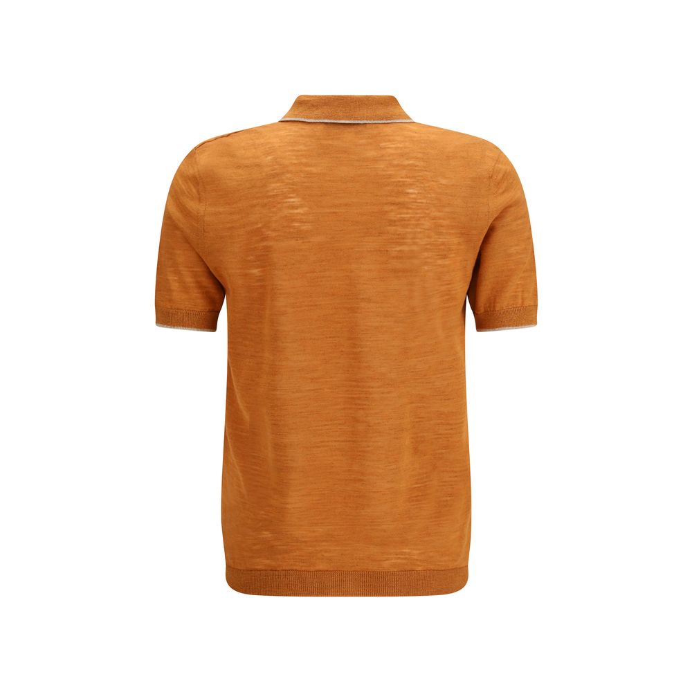 Brooksfield Orange Linen Polo Shirt | Regal Royce
