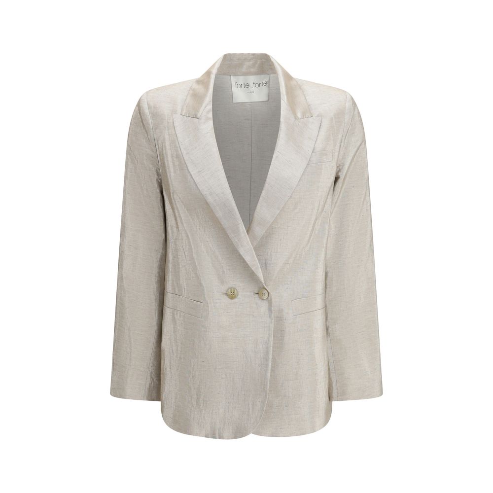 Forte_Forte Silver Cotton Blazer | Regal Royce