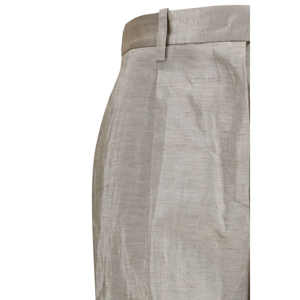 Forte_Forte Silver Polyester Casual Pants | Regal Royce