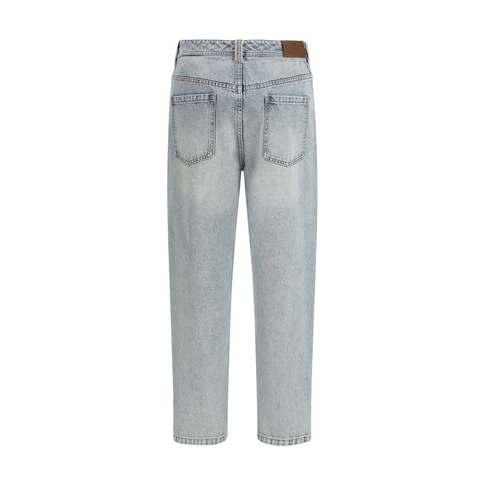 Brunello Cucinelli Blue Cotton Straight-Leg Jeans | Regal Royce