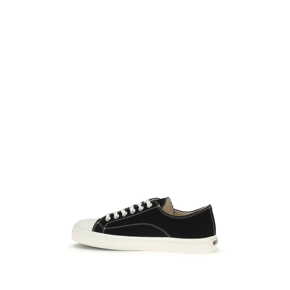 Moschino Black Cotton Low Top Sneakers | Regal Royce