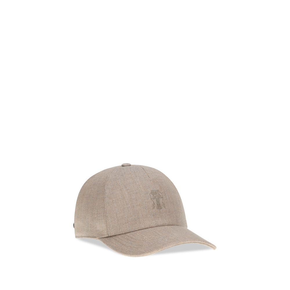 Brunello Cucinelli Beige Linen Cap (Baseball Hat) | Regal Royce