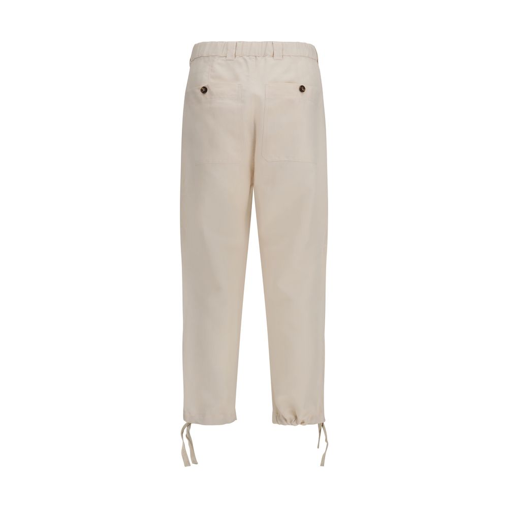 Brunello Cucinelli Beige Linen Casual Pants | Regal Royce
