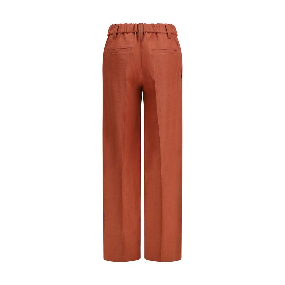 Brunello Cucinelli Multicolor Linen Casual Pants | Regal Royce