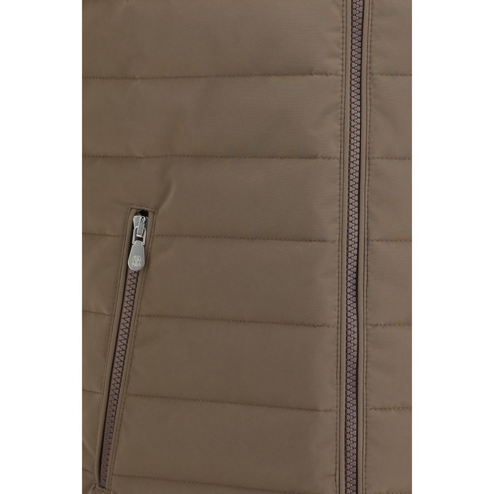 Brunello Cucinelli Beige Polyester Sleeveless Jacket | Regal Royce