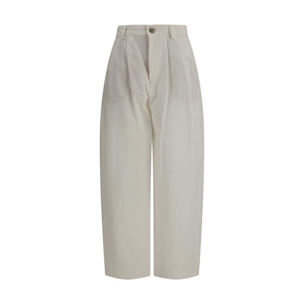 Brunello Cucinelli Beige Silk Casual Pants | Regal Royce