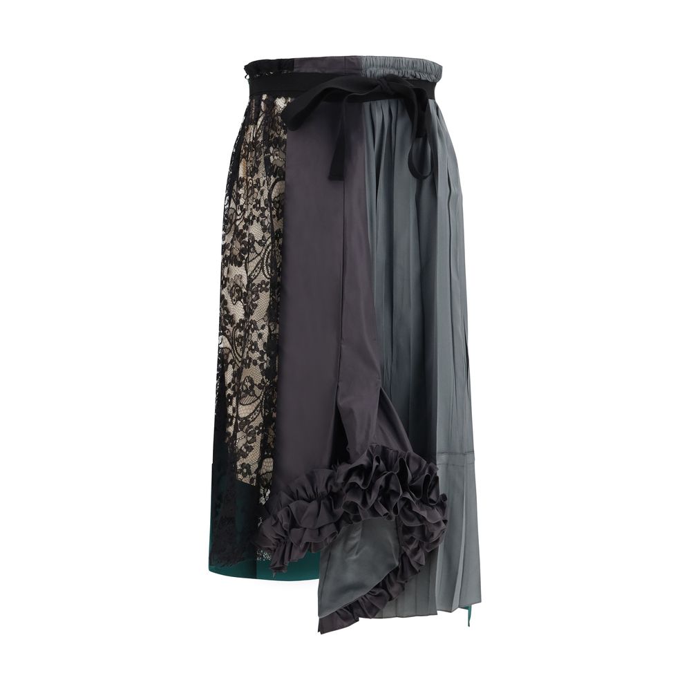 Prada Multicolor Silk Midi Skirt | Regal Royce
