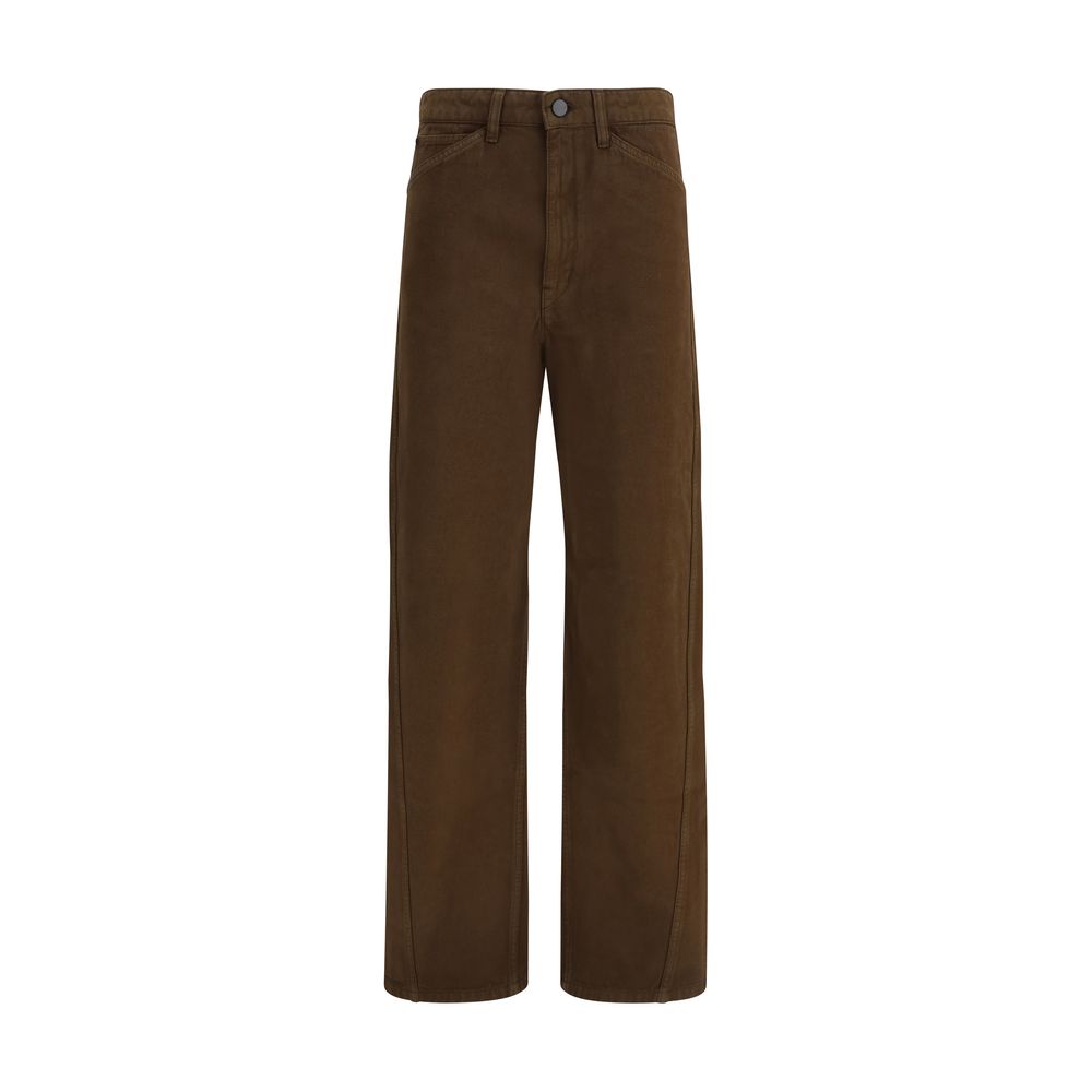 Lemaire Brown Cotton Casual Pants | Regal Royce