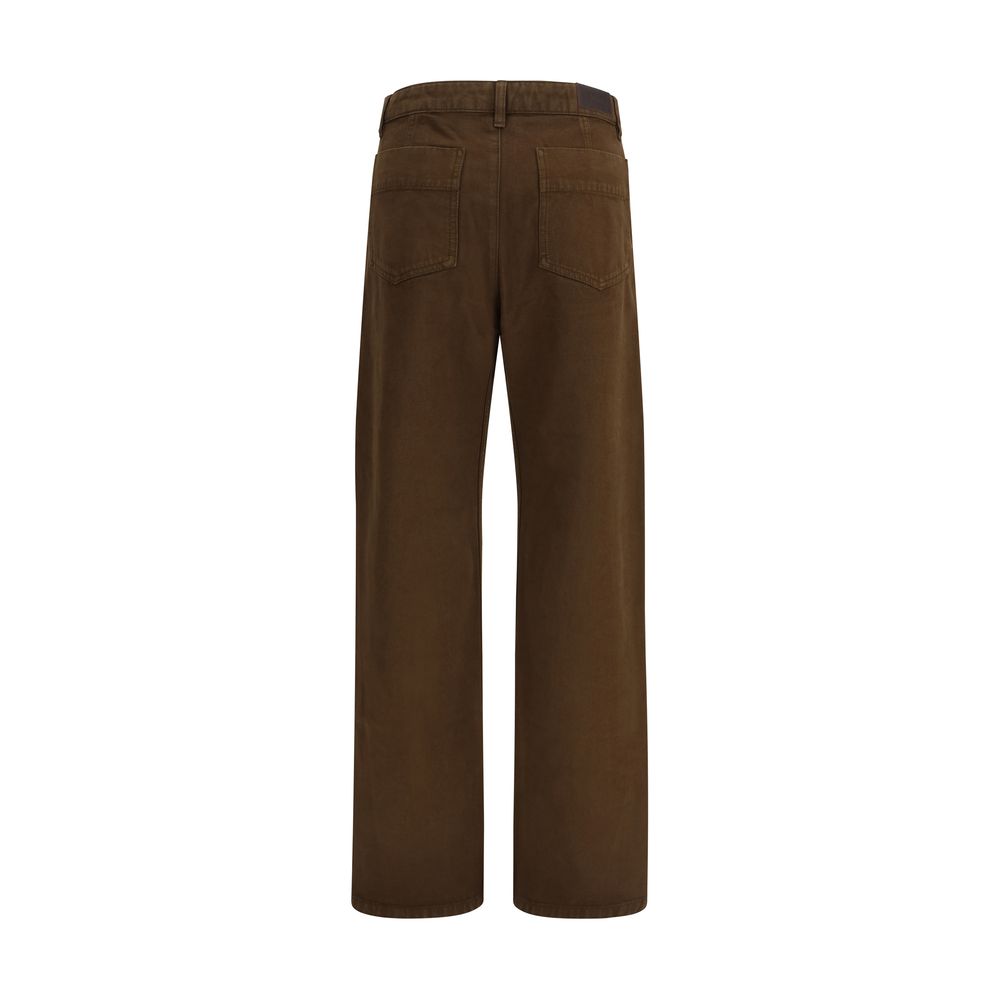 Lemaire Brown Cotton Casual Pants | Regal Royce