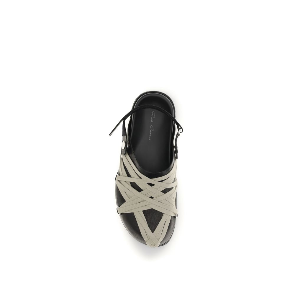 Rick Owens Black Calf Leather Bos Taurus Mules | Regal Royce