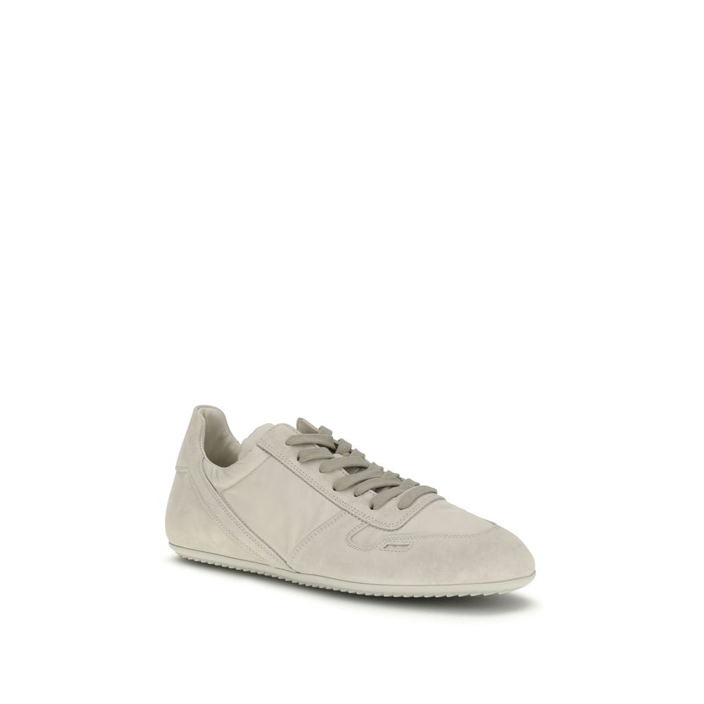 Rick Owens Gray Calf Leather Bos Taurus Low Top Sneakers | Regal Royce