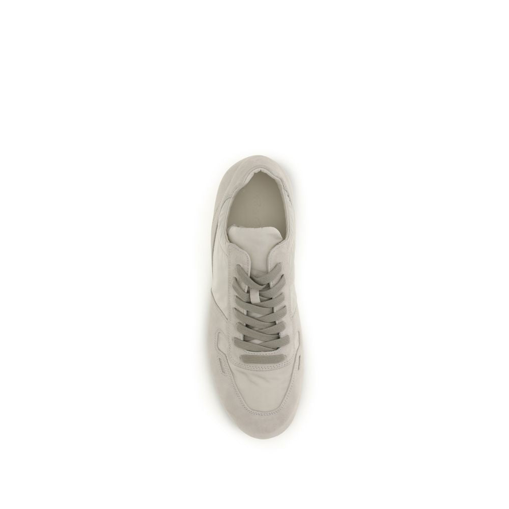 Rick Owens Gray Calf Leather Bos Taurus Low Top Sneakers | Regal Royce