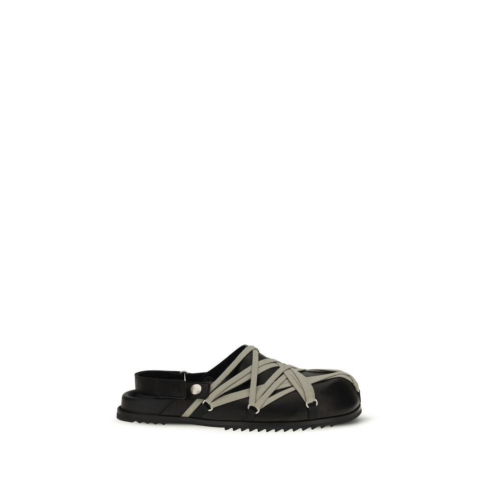 Rick Owens Black Calf Leather Bos Taurus Clogs | Regal Royce