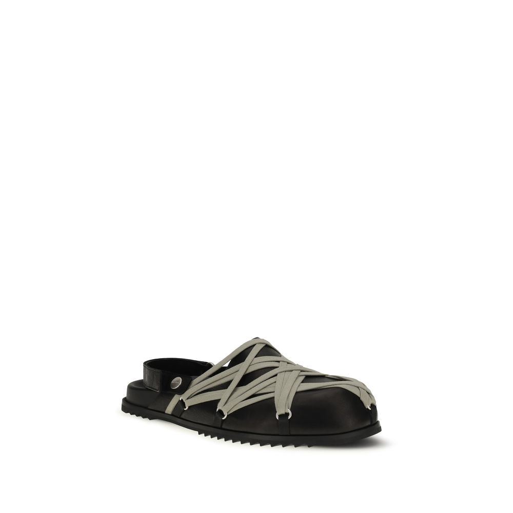 Rick Owens Black Calf Leather Bos Taurus Clogs | Regal Royce